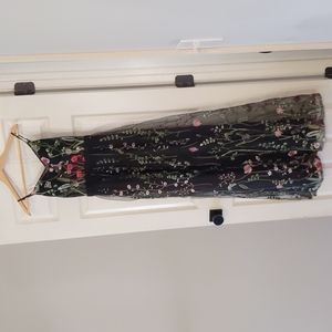 Black floor length floral gown